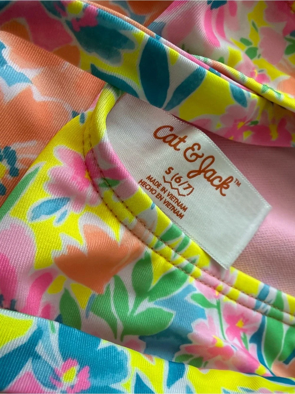 Cat & Jack Girls' Multicolor Floral One-Piece Swimsuit